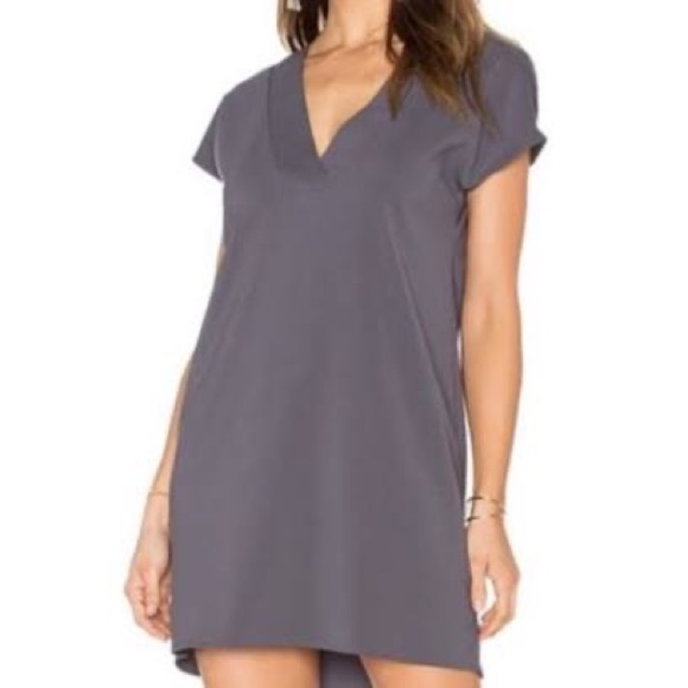 Amanda Uprichard Gray Kennedy Shift V Neck Dress Small